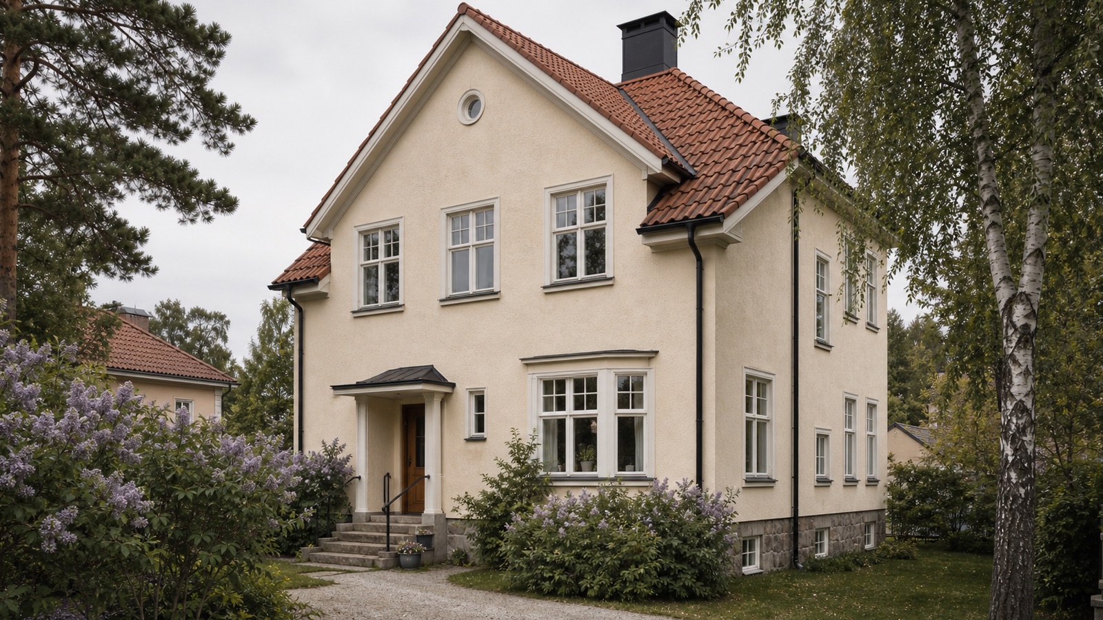 Putsfasader i Lidingö med putsad fasad med varm nordisk finish för villor, bostadsfastigheter och putsade hus