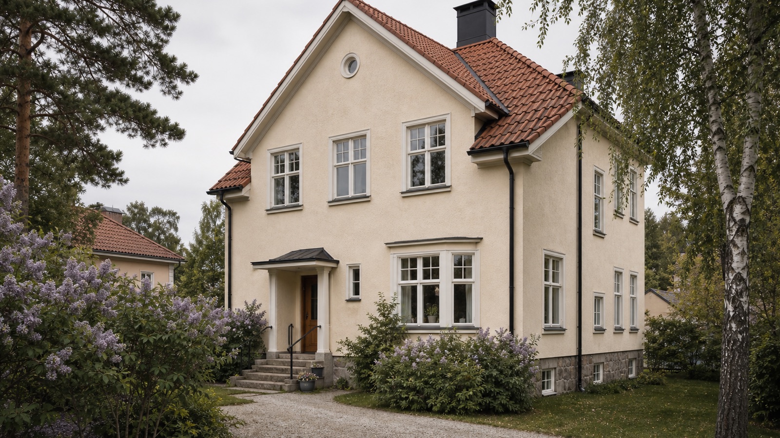 Putsfasader i Vaxholm med putsad fasad med varm nordisk finish för villor, fritidshus och mindre fastigheter
