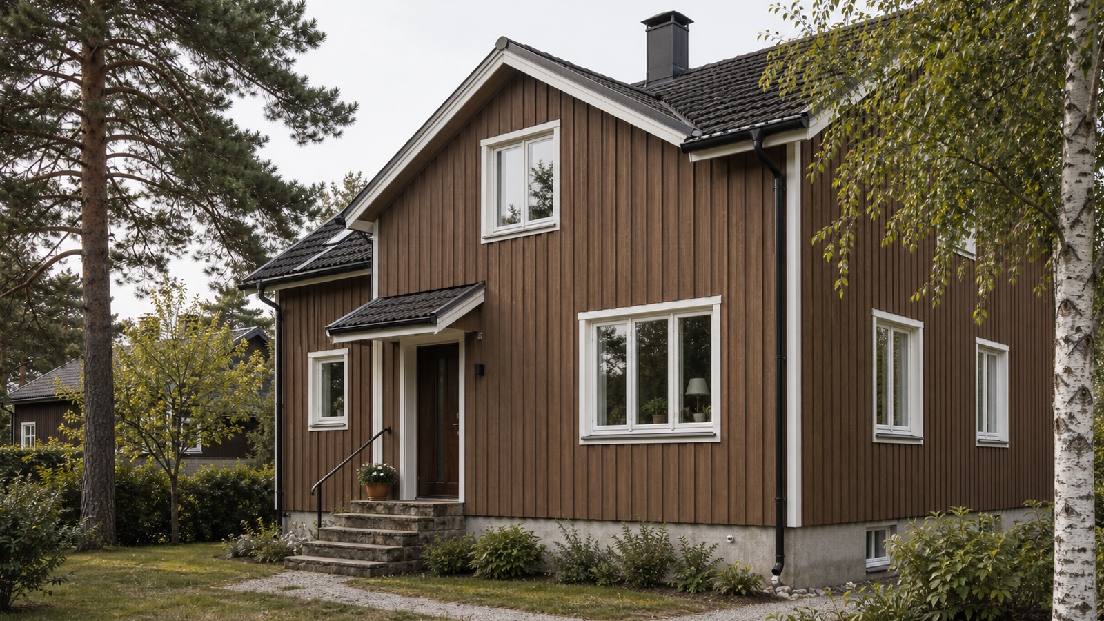 Materialinspiration: puts, tegel och trä, fasadartikel